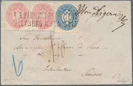 Österreich: 1864, Kleiner Umschlag Frankiert Mit Waagerechtem Paar 5 Kreuzer Und Einzelstück 10 Kr. - Ungebraucht