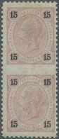 Österreich: 1890, 15 Kr Franz Joseph Im Senkrechten, Mittig Waagerecht Ungezähnten Ungebrauchten Pra - Unused Stamps