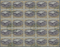 Österreich: 1916, Graues Papier Von 1916, 5 Kronen Im 25er Block Mit Klarem Stempel 'WIEN 1b 10.X.19 - Unused Stamps