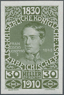 Österreich: 1910, "80. Geburtstag Franz Joseph" 30 Heller Olivgrün UNGEZÄHNT In Einwandfreier Postfr - Ungebraucht