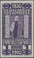 Österreich: 1910, "80. Geburtstag Franz Joseph" 1 Krone Dunkelviolett UNGEZÄHNT In Einwandfreier Pos - Neufs