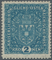 Österreich: 1917, Wappen 2 Kr. Hellblau Auf Faserpapier In Der Seltenen Zähnung L 11½, Postfrisch, " - Neufs