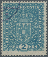 Österreich: 1917, Wappen 2 Kr. Hellblau Auf Faserpapier In Der Seltenen Zähnung L 11½, Entwertet Mit - Neufs