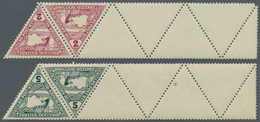 Österreich: 1916, 2 Und 5 H Merkur Dreiecksmarken Jeweils Im Paar Mit Anhängend Vollständigem 4½-Lee - Unused Stamps