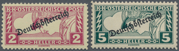 Österreich: 1919, Eilmarken Merkurkopf 2 H. Schwarzrotkarmin 5 H Schwärzlichopalgrün Mit Aufdruck In - Unused Stamps