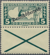 Österreich: 1919, Eilmarke Merkurkopf 5 H. Schwärzlichopalgrün Mit Aufdruck In Zähnung 11½:12½ Und U - Ungebraucht