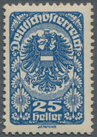 Österreich: 1919, Freimarke 25 Heller In Seltener C-Farbe Schwärzlichultramarin/tiefblau Einwandfrei - Ungebraucht