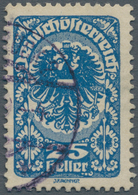 Österreich: 1919, Freimarke 25 Heller In Seltener C-Farbe Schwärzlichultramarin/tiefblau, Entwertet - Unused Stamps