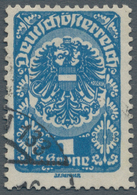 Österreich: 1919, Freimarke 1 Kr. Schwärzlichultramarin, Entwertet Mit Teilstempel Von Wien. Die Mar - Ungebraucht