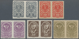 Österreich: ÖSTERREICH, Freimarken 5,10,25, 30 U. 60 H. Mit Privater Linienzähnung Jeweils Im Paar I - Unused Stamps