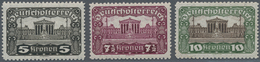 Österreich: 1919 - 1921, Freimarken Parlamentsgebäude 5 Kr, 7½ Kr Und 10 Kr In Zähnung L 11½:12½, Po - Ungebraucht