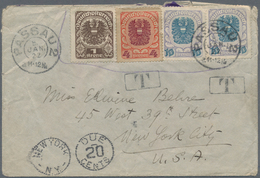 Österreich: 1922, 1 Kr Braun, 4 Kr Orange/lila Und 2x 10 Kr Blau/violettblau Auf Bfrief Von Passau N - Unused Stamps