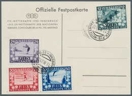 Österreich: 1933, FIS-Ausgabe 1933 Anläßlich Der Skiwettkämpfe In Insbruck, Sog. "FIS I" Auf Offizie - Unused Stamps