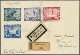Österreich: 1933, FIS, Kompletter Satz Auf Luftpost-R-Brief Von "INNSBRUCK 6.2.33" Nach Dresden Mit - Unused Stamps