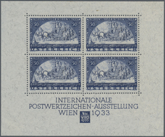 Österreich: 1933, WIPA-Block Ungebraucht Mit Drei Haftstellen Im Oberrandbereich (Marken Postfrisch) - Unused Stamps