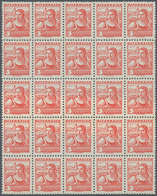 Österreich: 1934, 3 G Volkstrachten, Postfrischer 25er-Block Auf Geklebter Papierbahn, Wodurch Insge - Unused Stamps