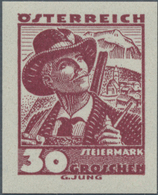 Österreich: 30 Gr. Volkstrachten, Sehr Seltener Ungezähnter Farbprobedruck In Deutlich Vom Original - Unused Stamps