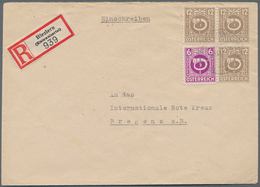 Österreich: 1945, KLEINWALSERTAL: 6 G Purpur U. 3 X 12 G Graubraun "Posthorn", Portogerechte Mischfr - Unused Stamps