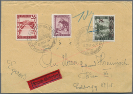 Österreich: 1947, KLEINWALSERTAL: 10 G Graulila, 35 G Bräunlichkarmin U. Aufdruck-Provisorium 75 G A - Unused Stamps