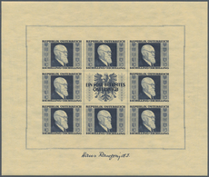 Österreich: 1946, FARBPROBEN DER RENNER-KLEINBÖGEN, 3 Sch. + 3 Sch. Kleinbogen, Vier Stück In Den Fa - Unused Stamps