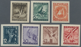 Österreich: 1946, 5 Gr - 1 S Antifa-Ausstellung, UNGEZÄHNTE Serie Mit 7 Verschiedenen Werten, Postfr - Unused Stamps