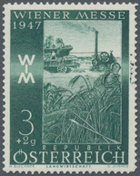 Österreich: 1947, 3 Gr. + 2 Gr. "Frühjahrsmesse", Sieben Verschiedene Farbproben, Linienzähnung 14½, - Unused Stamps