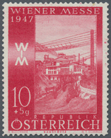 Österreich: 1947, 10 Gr. + 5 Gr. "Frühjahrsmesse", Drei Farbproben In Rot Und Zwei Verschiedenen Bra - Unused Stamps