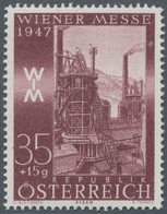 Österreich: 1947, 35 Gr. + 15 Gr. "Frühjahrsmesse", Zwei Farbproben In Braunkarmin Und Braun, Linien - Unused Stamps