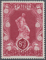 Österreich: 1947, 8 Gr. + 2 Gr. "Kunstausstellung", 23 (meist) Verschiedene Farbproben In Linienzähn - Unused Stamps