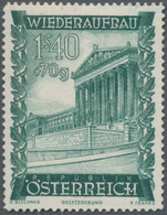 Österreich: 1948, 1.40 Sch. + 70 Gr. "Wiederaufbau", 19 (meist) Verschiedene Farbproben In Linienzäh - Unused Stamps