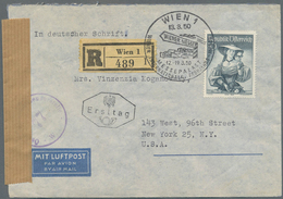 Österreich: 1950, 10 Schilling Trachten Mit Ersttagstempel WIEN 1/MESSEPALAST, 13.3.50, Auf Einschre - Unused Stamps