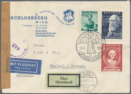 Österreich: 1951, Attraktive Frankatur Auf "Christkindl"-Luftpostbrief Nach Thalwil/Schweiz, Zensurs - Unused Stamps