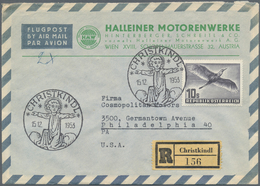 Österreich: 1953, 10 Sch. Flugpost-Vögel Als Einzelfrankatur Auf R-"Christkindl"-Luftpost-Brief Nach - Unused Stamps