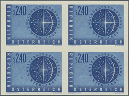 Österreich: 1956. Weltkraftkonferenz, Mit Der Abart "Ungezähnt" Im Postfrischen 4er-Block. FA Turin, - Unused Stamps