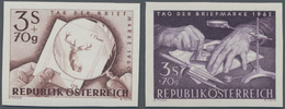 Österreich: 1960/1962, 3 S + 70 G Braun "Tag Der Briefmarke 1960" Und 3 S + 70 G Schwarzviolett "Tag - Unused Stamps