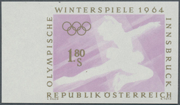 Österreich: 1963, 1,80 S "Olympische Winterspiele Innsbruck" UNGEZÄHNT MIT FEHLENDER SCHWARZER FARBE - Unused Stamps