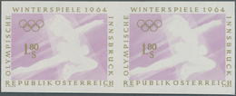 Österreich: 1963, 1.80 Sch. "Eiskunstlauf" Im Waagerechten Ungezähnten Paar Mit Fehlender Farbe Schw - Unused Stamps