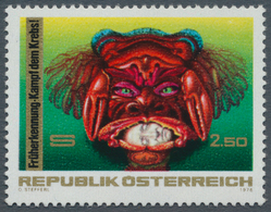 Österreich: 1976. Kampf Dem Krebs, Mit Der Abart "Farbe Violettblau Fehlend, Dadurch Sog. Weißes Mau - Unused Stamps