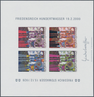 Österreich: 2000. Blockausgabe "Tod Von Friedensreich Hundertwasser" Mit Der Abart "UNGEZÄHNT". Post - Neufs