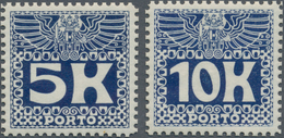 Österreich - Portomarken: 1911, 5 Und 10 Kr Dunkelblau, Gezähnte Ministervorlagen In Ungebrauchter P - Postage Due