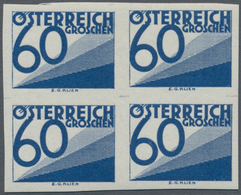 Österreich - Portomarken: 1925, Ziffern 1 Gr. Bis 60 Gr., 13 Werte Je In Ungezähnten 4er-Blocks, Pos - Postage Due