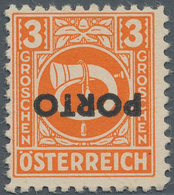 Österreich - Portomarken: 1946, Posthorn, 3 Gr. Orange Und 10 Gr. Grau Je Mit Kopfstehendem Aufdruck - Strafport