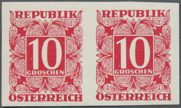 Österreich - Portomarken: 1949/1953, Ziffern 10 Gr. Bis 5 Sch., Elf Werte UNGEZÄHNT In Waagerechten - Taxe