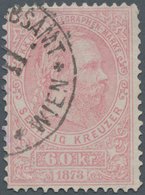 Österreich - Telegrafenmarken: 1873, 60 Kr. Karmin, Gestempelt Mit Minimalen üblichen Unebenheiten D - Telegraphenmarken