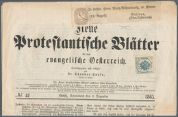 Österreich - Zeitungsstempelmarken: 1877, Zeitungsstempelmarke 1 Kreuzer Blau, Type II B, Allseits V - Journaux