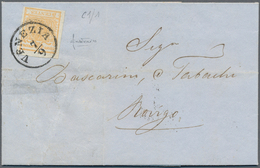 Österreich - Lombardei Und Venetien: 1850: 5 C. Orangegelb, Einzelfrankatur Auf Brief (repariert) Vo - Lombardy-Venetia