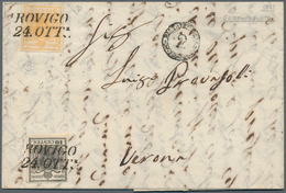 Österreich - Lombardei Und Venetien: 1850, 5 Centesimi Gelb Orange Mit Abart "ohne Punkt Hinter CENT - Lombardo-Vénétie