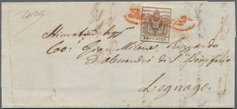 Österreich - Lombardei Und Venetien: 1850 (12.10.), Faltbrief Mit 30 C Braun Type I Handpapier Geste - Lombardo-Vénétie
