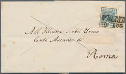 Österreich - Lombardei Und Venetien: 1854, 45 Cent., Maschinenpapier, Auf Brief Von PALMA 10./. 1858 - Lombardije-Venetië