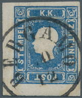 Österreich - Lombardei Und Venetien: 1858, 1.05 Kr Blau Sauber Entwertet Mit Lombardei-Venetien-K1 B - Lombardo-Vénétie